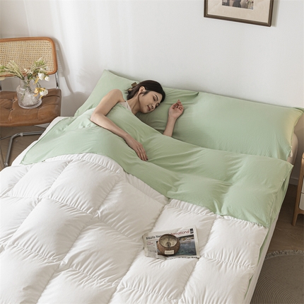 古吉梦 2024新款水洗棉隔脏睡袋 灰绿