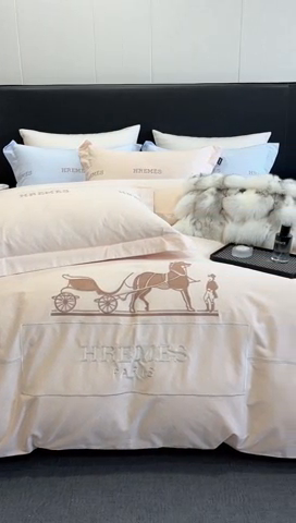 91家纺网 家纺一手货源 找家纺 卡姿家纺 2024新款春夏轻奢全棉简约款四件套-可可玛 可可玛米杏