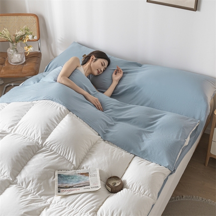 古吉梦 2024新款水洗棉隔脏睡袋 海青