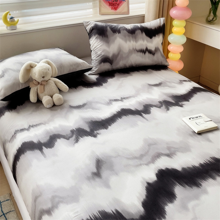 91家纺网 家纺一手货源 找家纺 名兮家居 2024新款全棉印花单床笠 流年