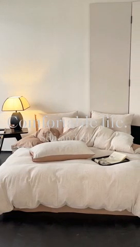 91家纺网 家纺一手货源 找家纺 ab家纺 2024新款全棉三层纱提花四件套系列-玫瑰 玫瑰咖