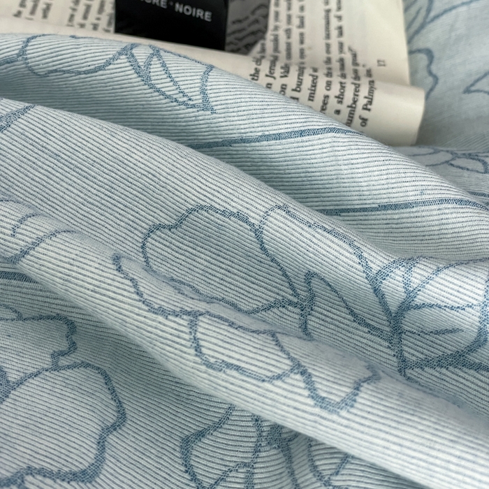 91家纺网 家纺一手货源 找家纺 ab家纺 2024新款全棉三层纱提花四件套系列-玫瑰 玫瑰蓝