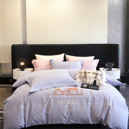 91家纺网 家纺一手货源 找家纺 （总）卡姿家纺 2024新款春夏轻奢全棉简约款四件套-可可玛