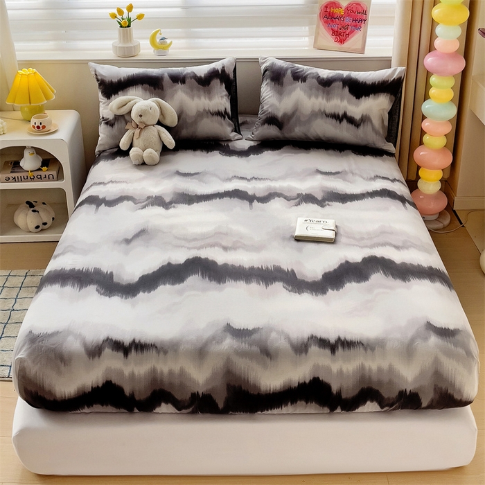 91家纺网 家纺一手货源 找家纺 名兮家居 2024新款全棉印花单床笠 流年