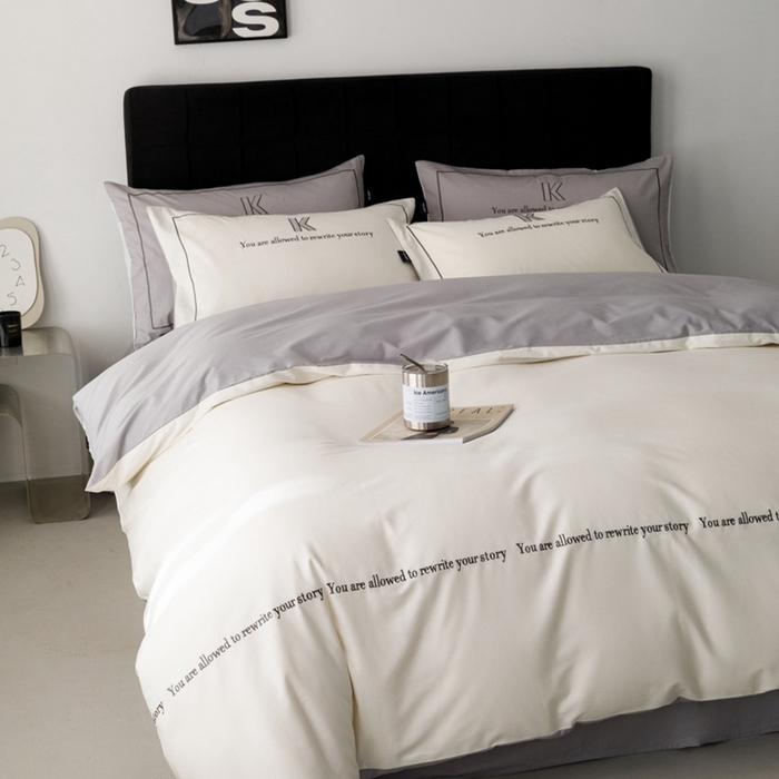 91家纺网 家纺一手货源 找家纺 （总）卡姿家纺 2024新款春夏轻奢全棉简约款四件套-迪克