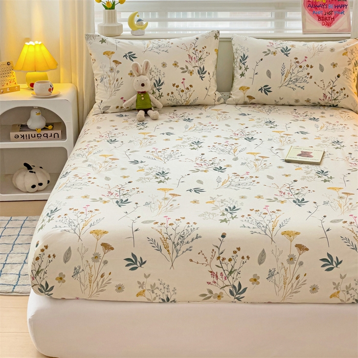 91家纺网 家纺一手货源 找家纺 名兮家居 2024新款全棉印花单床笠 东篱