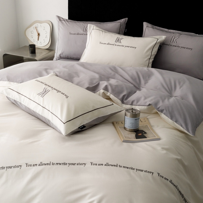 91家纺网 家纺一手货源 找家纺 （总）卡姿家纺 2024新款春夏轻奢全棉简约款四件套-迪克