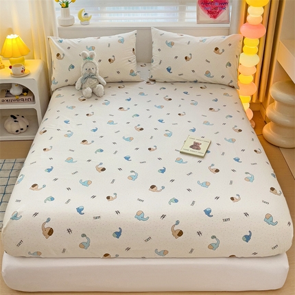 91家纺网 家纺一手货源 找家纺 名兮家居 2024新款全棉印花单床笠 象宝宝