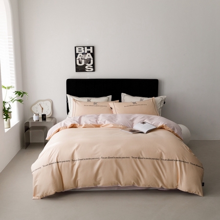 91家纺网 家纺一手货源 找家纺 （总）卡姿家纺 2024新款春夏轻奢全棉简约款四件套-迪克