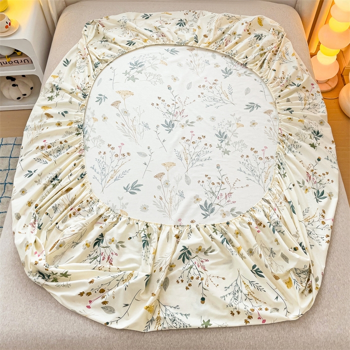 91家纺网 家纺一手货源 找家纺 名兮家居 2024新款全棉印花单床笠 东篱