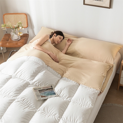 古吉梦 2024新款水洗棉隔脏睡袋 奶茶