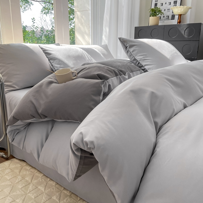 91家纺网 家纺一手货源 找家纺 （总）安力森/诚臻酒店用品酒店用品 2025新款ins博主风水洗棉磨毛双拼四件套