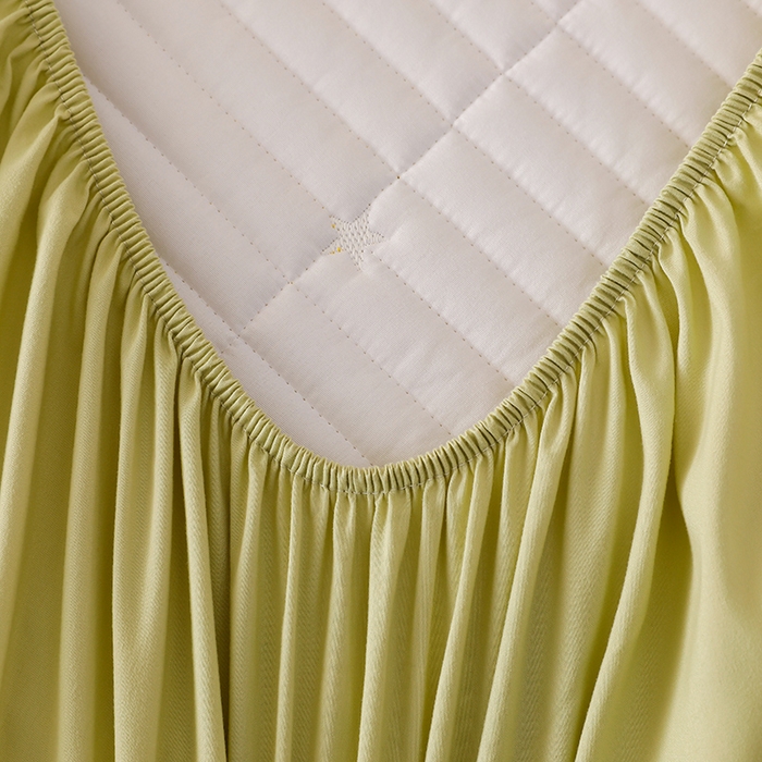 91家纺网 家纺一手货源 找家纺 丝涟家居 2025新款A类水洗亲肤棉刺绣防水防污床笠--星河 星河-豆绿