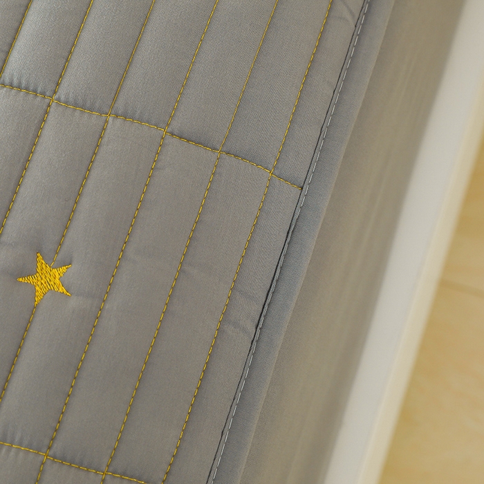 91家纺网 家纺一手货源 找家纺 丝涟家居 2025新款A类水洗亲肤棉刺绣防水防污床笠--星河 星河-灰色