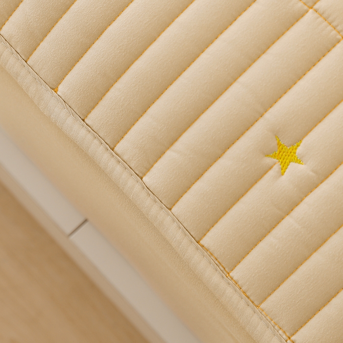 91家纺网 家纺一手货源 找家纺 丝涟家居 2025新款A类水洗亲肤棉刺绣防水防污床笠--星河 星河-卡其