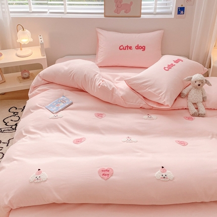 91家纺网 家纺一手货源 找家纺 （总） 尤米 2024新款奶油风水洗棉四件套