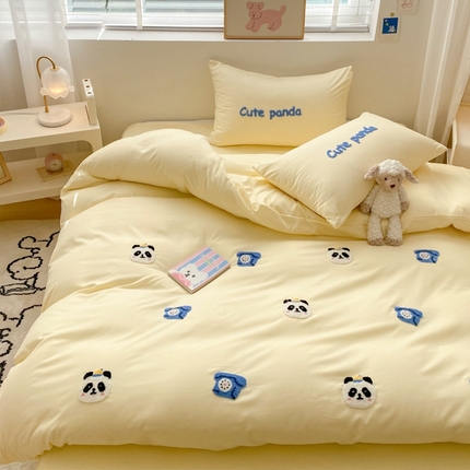 91家纺网 家纺一手货源 找家纺 （总） 尤米 2024新款奶油风水洗棉四件套