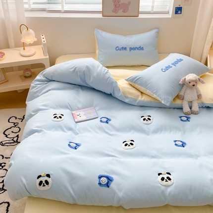 91家纺网 家纺一手货源 找家纺 （总） 尤米 2024新款奶油风水洗棉四件套