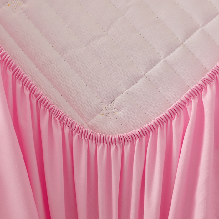 91家纺网 家纺一手货源 找家纺 丝涟家居 2025新款A类水洗亲肤棉刺绣防水防污床笠--星河 星河-浅粉