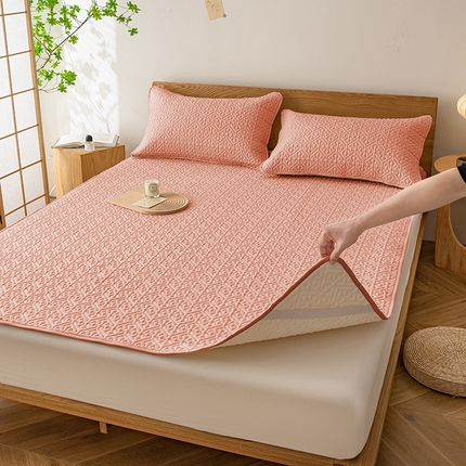 91家纺网 家纺一手货源 找家纺 花言狐语 2025新款A类原棉防水防污床垫--锦绣系列  锦绣-玉色