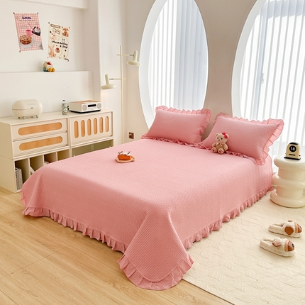 91家纺网 家纺一手货源 找家纺 （总）岚吉家纺 2024年新款色织全棉水洗花边床盖