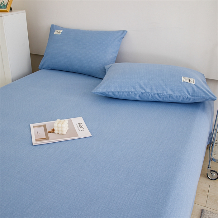 91家纺网 家纺一手货源 找家纺 宝时兰 2025新款纯色全棉加厚生态喷气纯棉床单学生单床单 纯色-蓝