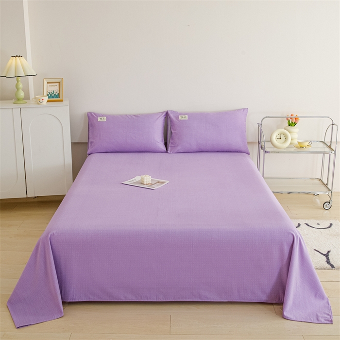 91家纺网 家纺一手货源 找家纺 宝时兰 2025新款纯色全棉加厚生态喷气纯棉床单学生单床单 纯色-紫