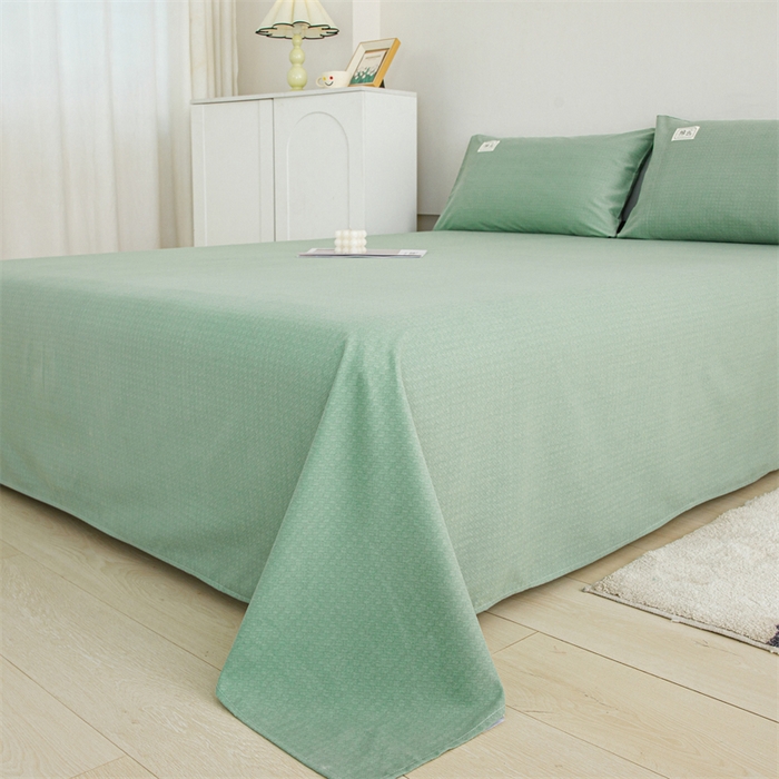 91家纺网 家纺一手货源 找家纺 宝时兰 2025新款纯色全棉加厚生态喷气纯棉床单学生单床单 纯色-绿