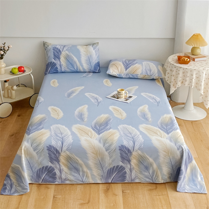 91家纺网 家纺一手货源 找家纺 宝时兰 2025新款纯色全棉加厚生态喷气纯棉床单学生单床单 香染