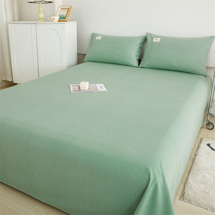 91家纺网 家纺一手货源 找家纺 宝时兰 2025新款纯色全棉加厚生态喷气纯棉床单学生单床单 纯色-绿