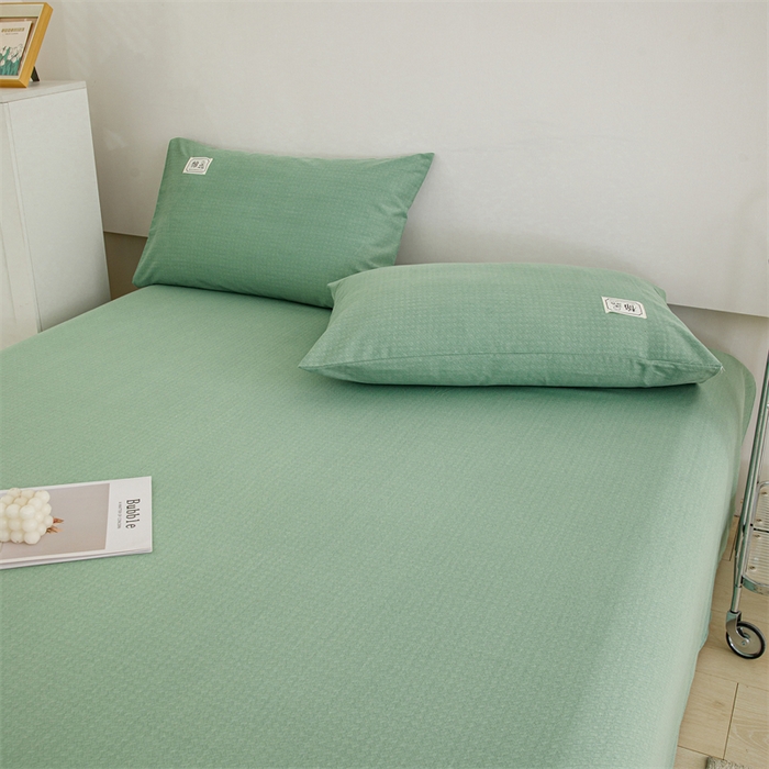 91家纺网 家纺一手货源 找家纺 宝时兰 2025新款纯色全棉加厚生态喷气纯棉床单学生单床单 纯色-绿