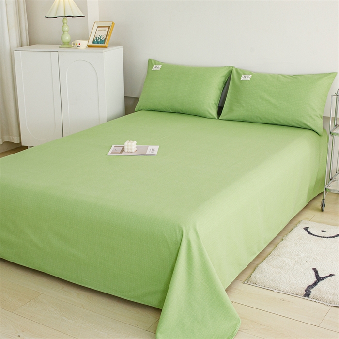 91家纺网 家纺一手货源 找家纺 宝时兰 2025新款纯色全棉加厚生态喷气纯棉床单学生单床单 纯色-香草绿