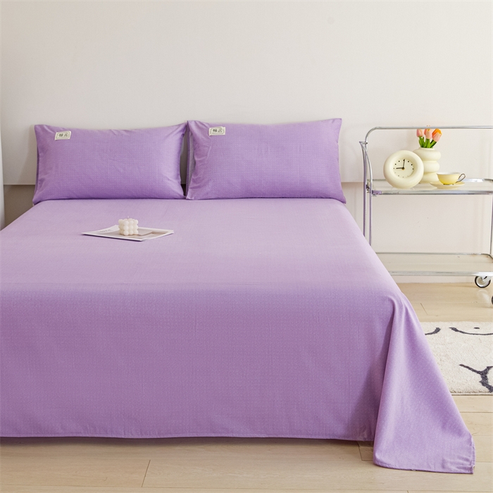 91家纺网 家纺一手货源 找家纺 宝时兰 2025新款纯色全棉加厚生态喷气纯棉床单学生单床单 纯色-紫