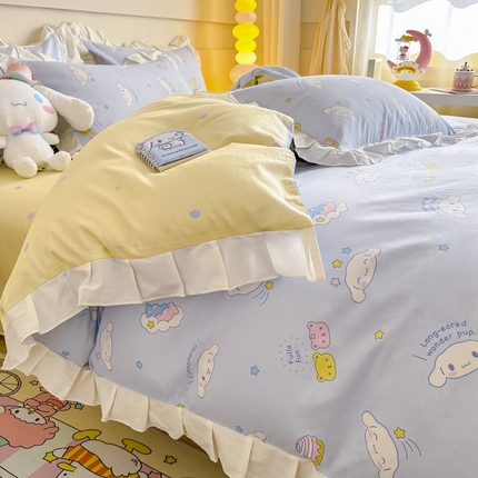 91家纺网 家纺一手货源 找家纺 （总）沐辰 2024新款正版授权三丽鸥花边系列四件套