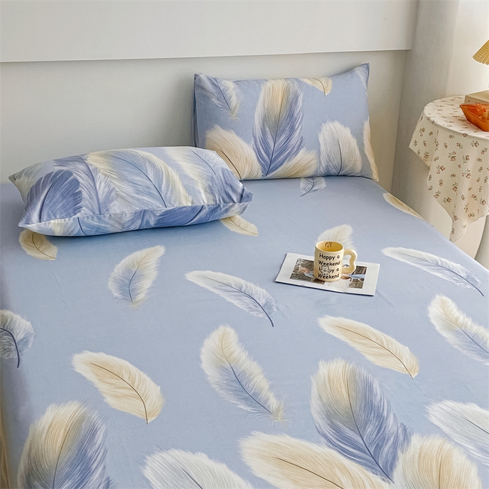 91家纺网 家纺一手货源 找家纺 宝时兰 2025新款纯色全棉加厚生态喷气纯棉床单学生单床单 香染