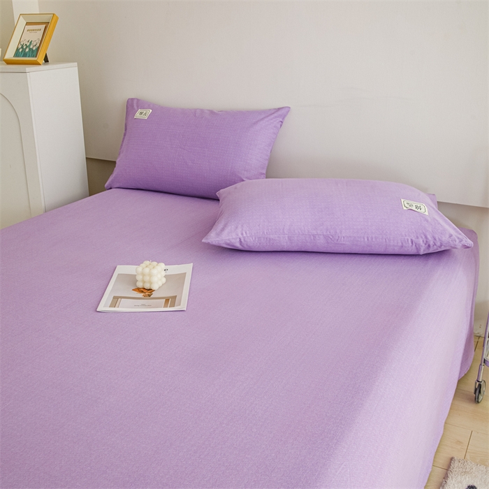 91家纺网 家纺一手货源 找家纺 宝时兰 2025新款纯色全棉加厚生态喷气纯棉床单学生单床单 纯色-紫