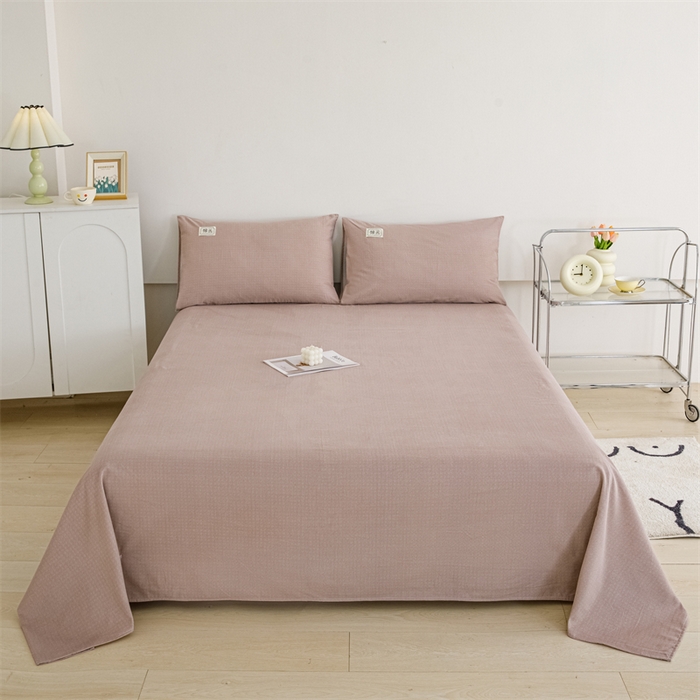 91家纺网 家纺一手货源 找家纺 （总）宝时兰 2025新款纯色全棉加厚生态喷气纯棉床单学生单床单