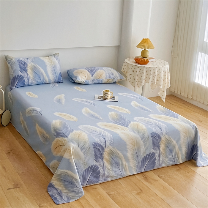 91家纺网 家纺一手货源 找家纺 宝时兰 2025新款纯色全棉加厚生态喷气纯棉床单学生单床单 香染