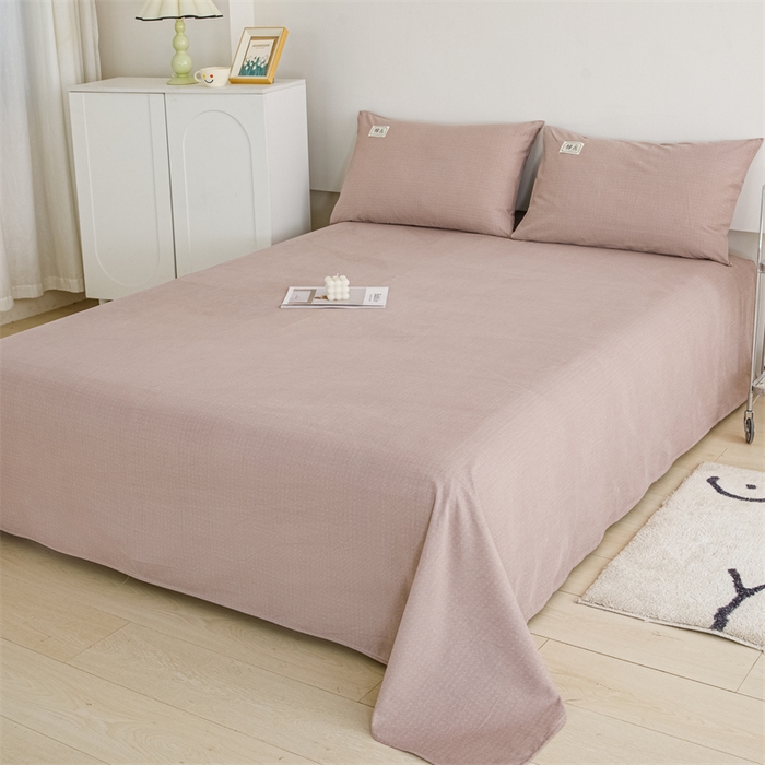 91家纺网 家纺一手货源 找家纺 （总）宝时兰 2025新款纯色全棉加厚生态喷气纯棉床单学生单床单