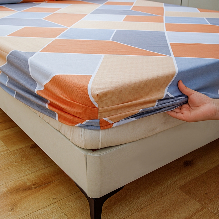 91家纺网 家纺一手货源 找家纺 宝时兰 2025新款A类加厚全棉床笠-印花款 时光桔