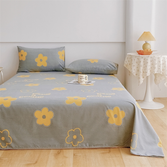 91家纺网 家纺一手货源 找家纺 宝时兰 2025新款纯色全棉加厚生态喷气纯棉床单学生单床单 花蜜