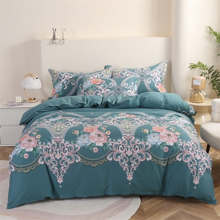 91家纺网 家纺一手货源 找家纺 圣锦 全棉单被套 盛世美 颜