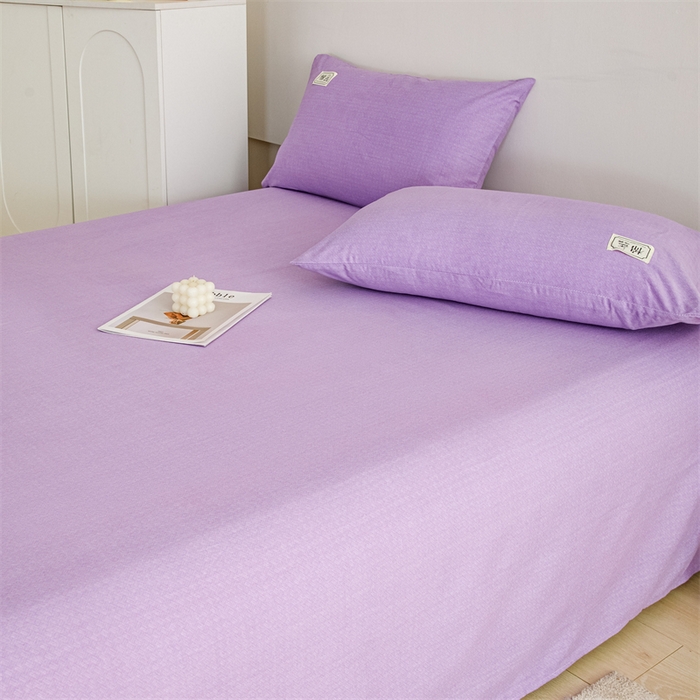 91家纺网 家纺一手货源 找家纺 宝时兰 2025新款纯色全棉加厚生态喷气纯棉床单学生单床单 纯色-紫