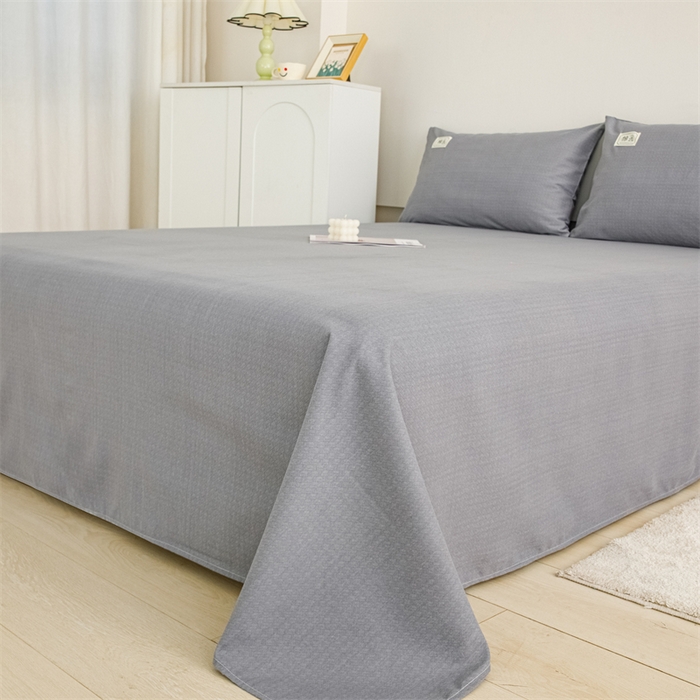 91家纺网 家纺一手货源 找家纺 宝时兰 2025新款纯色全棉加厚生态喷气纯棉床单学生单床单 纯色-灰