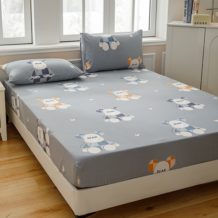 91家纺网 家纺一手货源 找家纺 宝时兰 2025新款A类加厚全棉床笠-印花款 玩偶熊