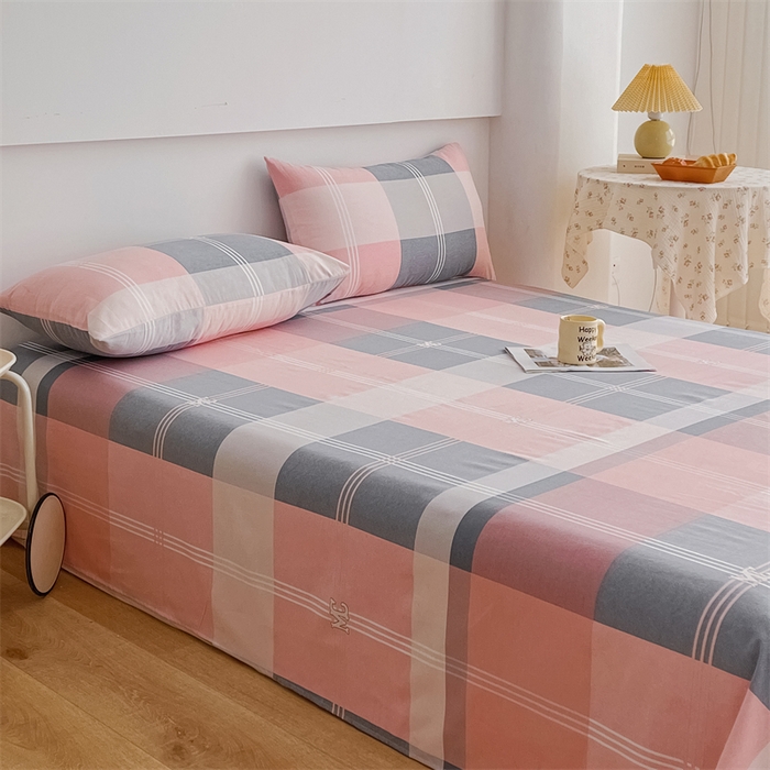 91家纺网 家纺一手货源 找家纺 宝时兰 2025新款纯色全棉加厚生态喷气纯棉床单学生单床单 欧风盛典