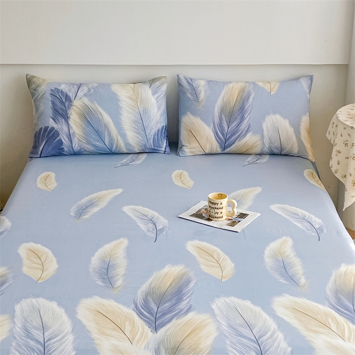 91家纺网 家纺一手货源 找家纺 宝时兰 2025新款纯色全棉加厚生态喷气纯棉床单学生单床单 香染