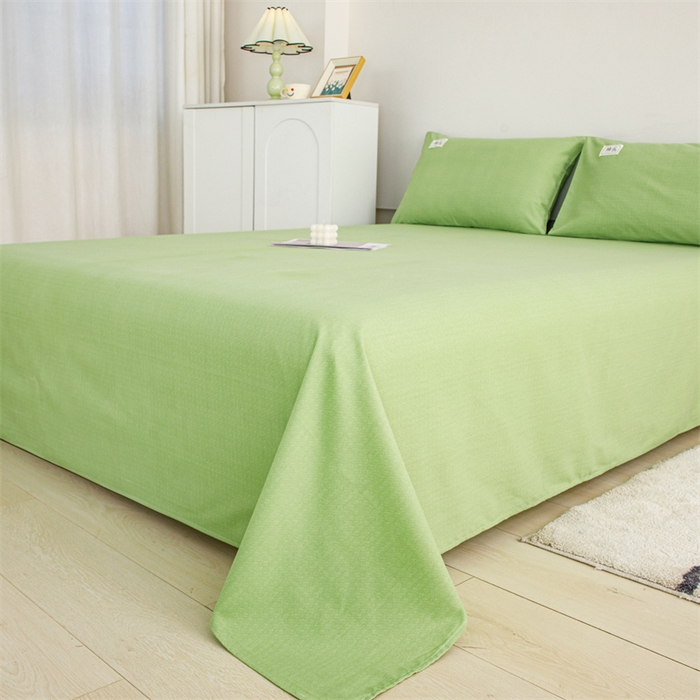 91家纺网 家纺一手货源 找家纺 宝时兰 2025新款纯色全棉加厚生态喷气纯棉床单学生单床单 纯色-香草绿