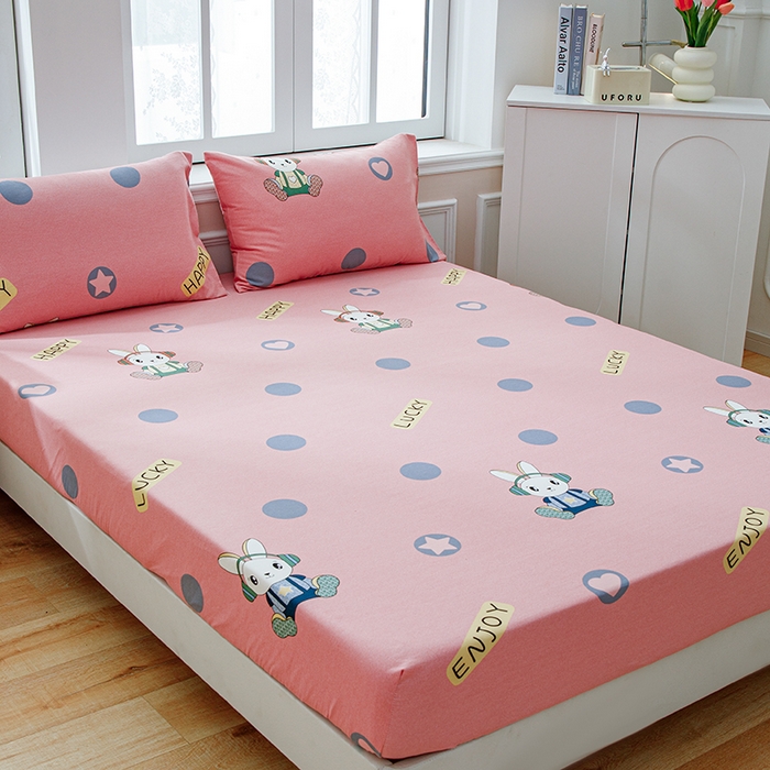 91家纺网 家纺一手货源 找家纺 宝时兰 2025新款A类加厚全棉床笠-印花款 兔梦心语