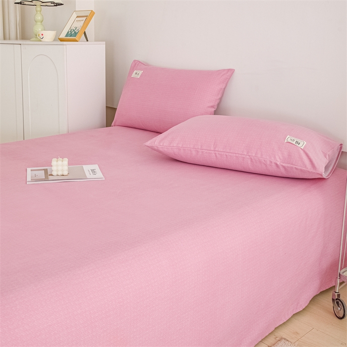 91家纺网 家纺一手货源 找家纺 宝时兰 2025新款纯色全棉加厚生态喷气纯棉床单学生单床单 纯色-豆沙粉